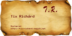 Tix Richárd névjegykártya